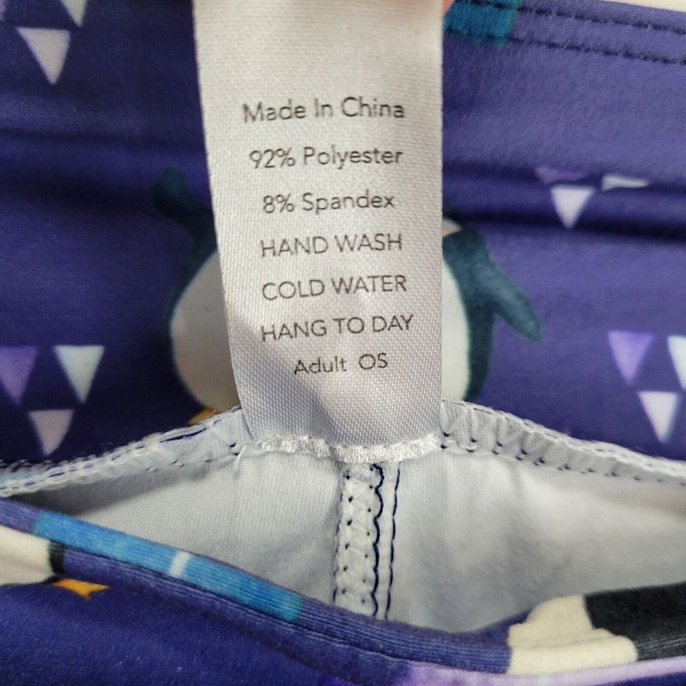 Purple Penguin Jam Polyester Spandex Ankle Leggings One Size Fits All - Picture 7 of 8